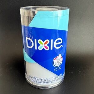 Dixie Disposable Cup Dispenser w/20-3oz Cups Kitchen Bathroom Camping Refillable
